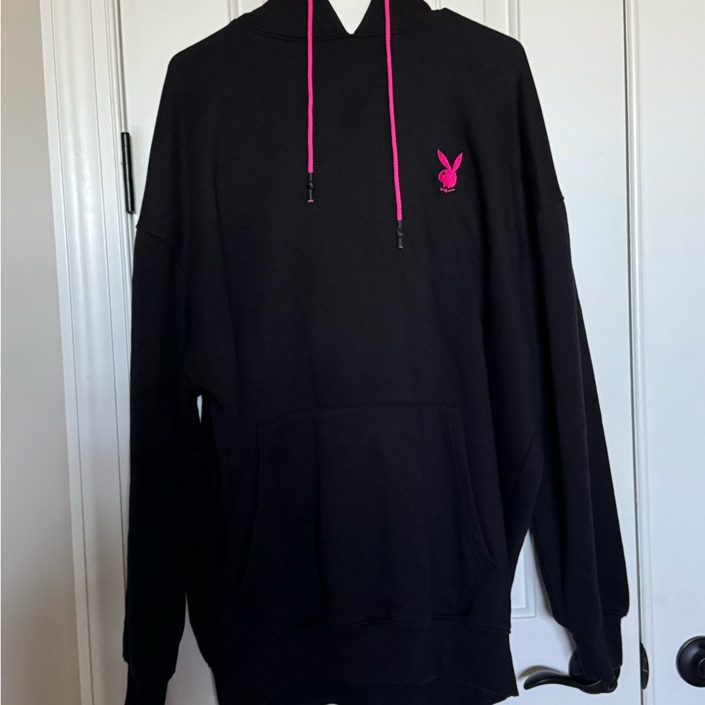 Missguided x Playboy Black Hoodie-Dress